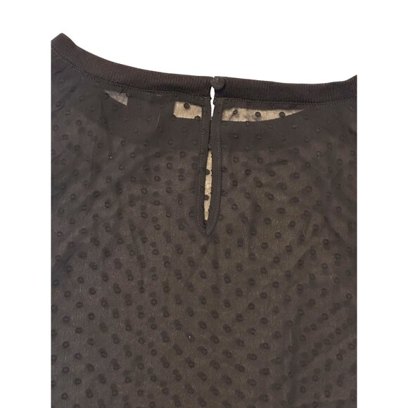 Torrid Sheer Black Dotted Puff Sleeve Swiss Dot Blouse Size 0/Large Women's Top - Picture 8 of 11